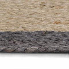 Handmade Rug Jute with Border Dark Grey 120 cm