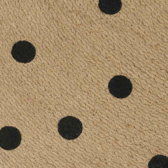 vidaXL Area Rug | Natural and black polka dot | Jute | 120 cm diameter | Durable 4