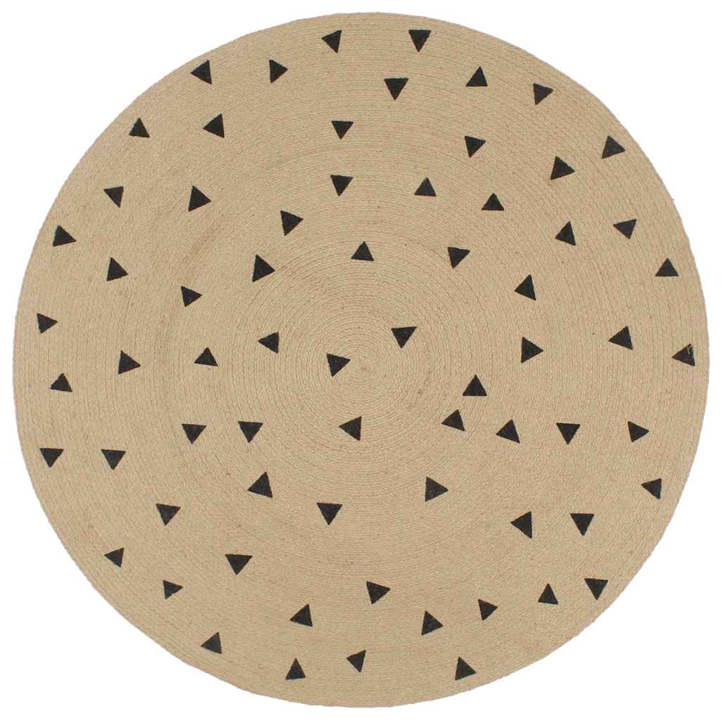vidaXL Handmade Rug Jute with White Print
