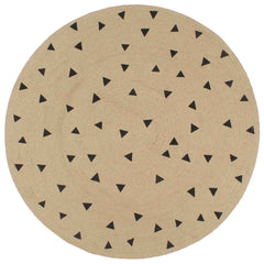 vidaXL Handmade Rug Jute with White Print