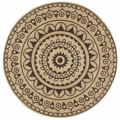 vidaXL Area Rug | Natural and dark brown | Jute | 150 cm | Durable | Area Rug 1