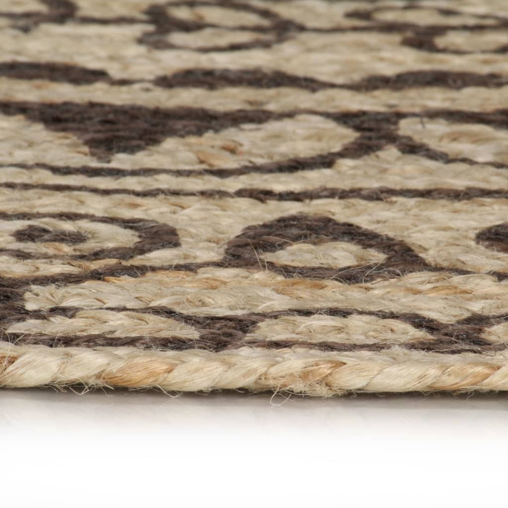vidaXL Area Rug | Natural and dark brown | Jute | 150 cm | Durable | Area Rug 3