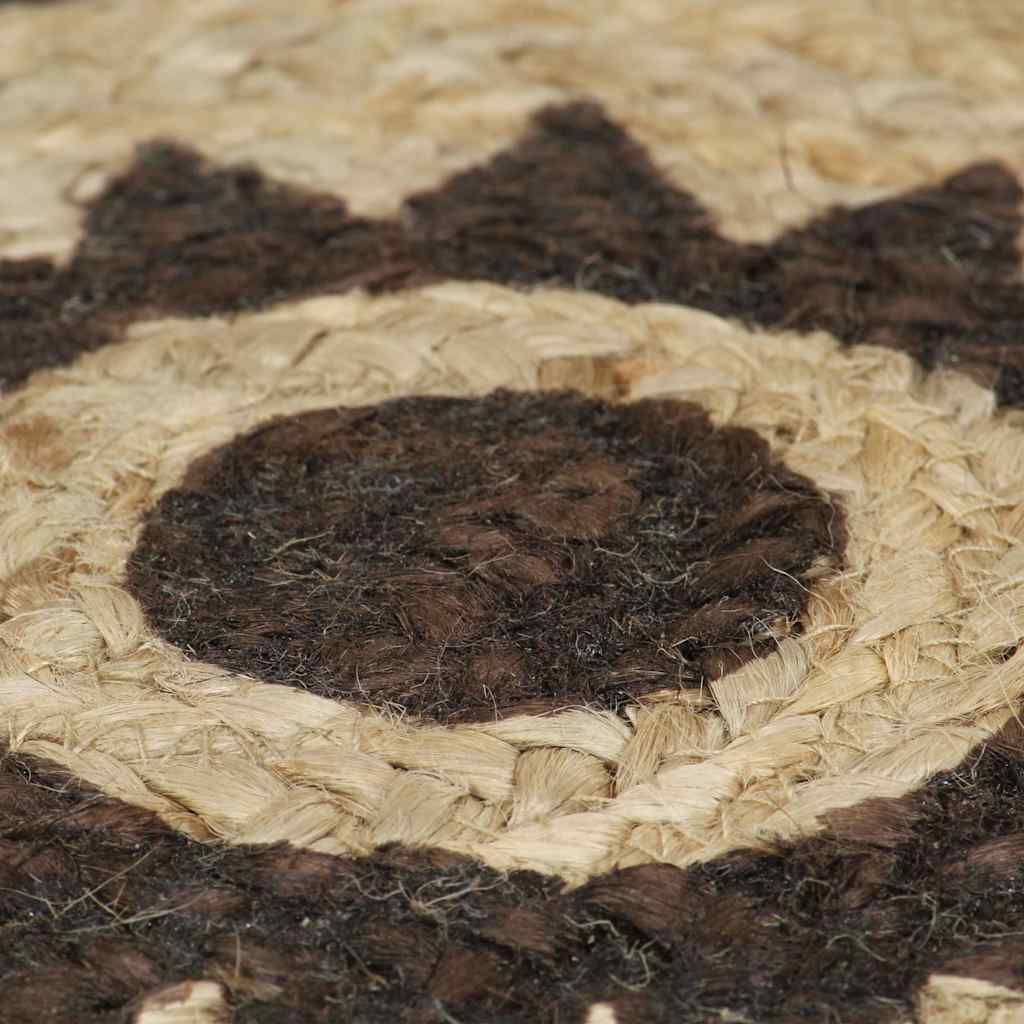 vidaXL Area Rug | Natural and dark brown | Jute | 150 cm | Durable | Area Rug 5