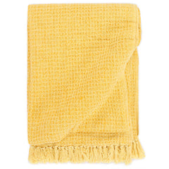 vidaXL Throw | Mustard Yellow | 100% Cotton | 160 x 210 cm | Throw | Rectangular 1