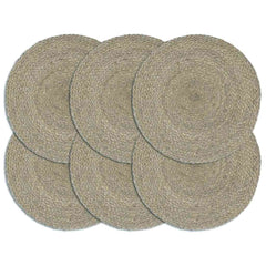 vidaXL Placemat | Set of 6 | Grey | Jute | 38 cm diameter | Non-slip | Placemat 1