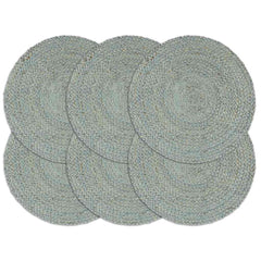 vidaXL Placemats 6 pcs Plain Olive Green 38 cm Round Jute 1