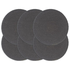 vidaXL Placemat | Set of 6 | Dark grey | 100% Cotton | 38 cm diameter | Non-slip 1