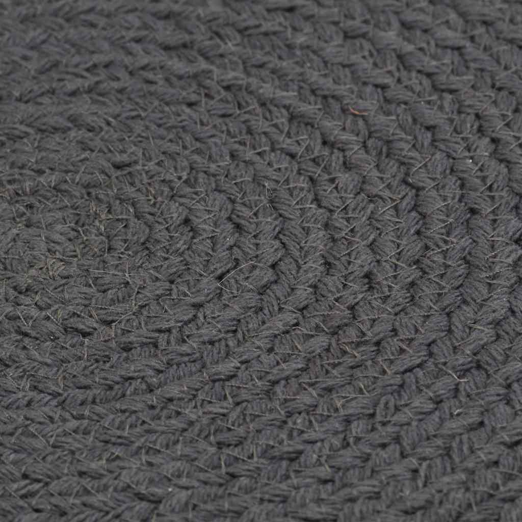 vidaXL Placemat | Set of 6 | Dark grey | 100% Cotton | 38 cm diameter | Non-slip 3