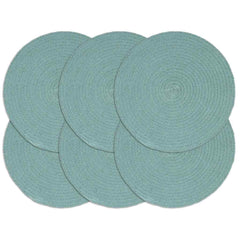 vidaXL Placemat | Set of 6 | Plain Green | 100% Cotton | 38 cm Diameter 1