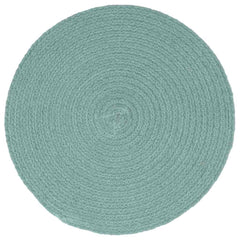 vidaXL Placemat | Set of 6 | Plain Green | 100% Cotton | 38 cm Diameter 2