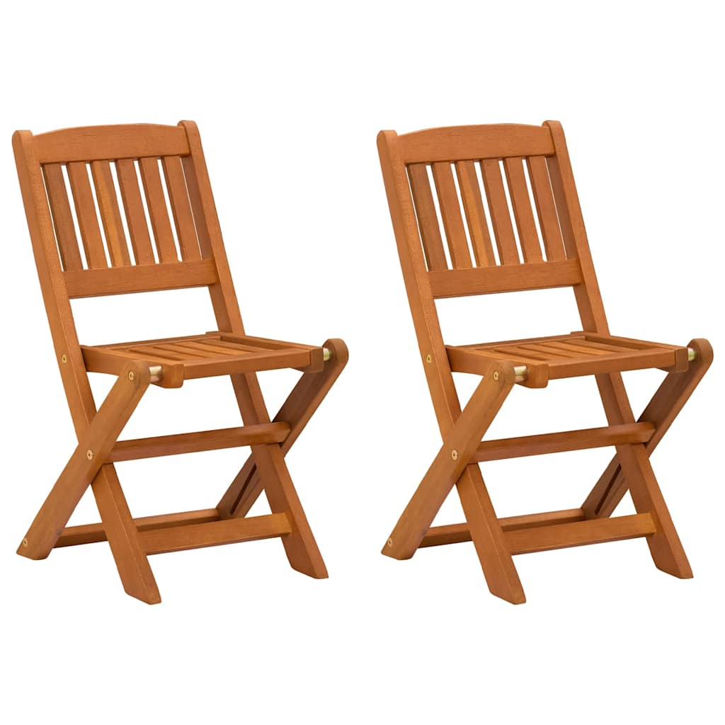 vidaXL Children's Folding Chairs 2 pcs Solid Eucalyptus Wood 1
