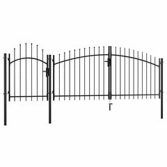 Garden Gate "Woerden" Steel 1x4 m Black 400 cm 175 cm