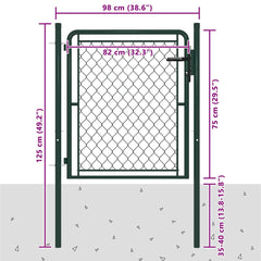 Garden Gate Steel Green 100 cm 75 cm
