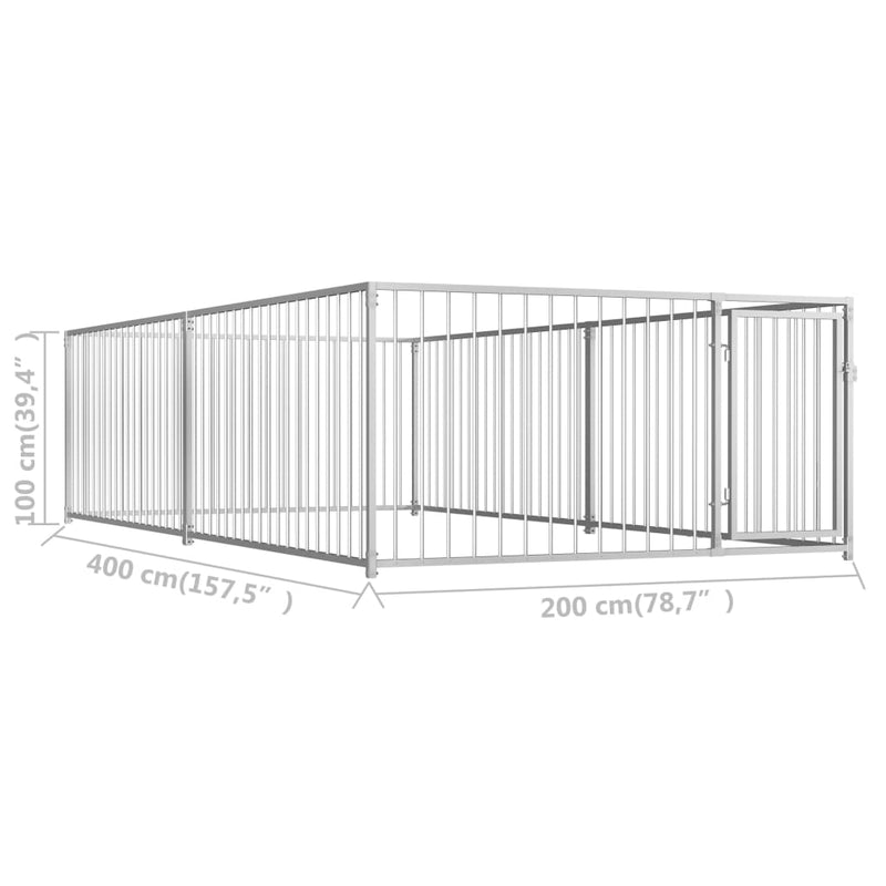 Outdoor Dog Kennel 200x400x100 cm