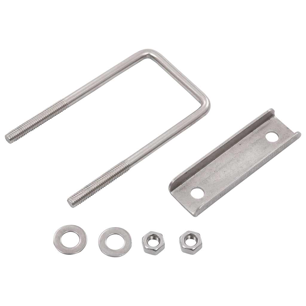 U Connector for Fence Post 60x40 mm 25 Sets Silver