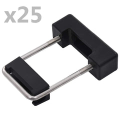 U Connector for Fence Post 60x40 mm 25 Sets Black and silver