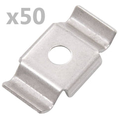 vidaXL Butterfly Fence Clips 50 pcs Stainless Steel 1