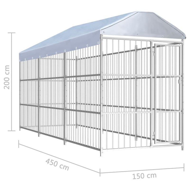 Outdoor Dog Kennel with Roof 450x150x200 cm