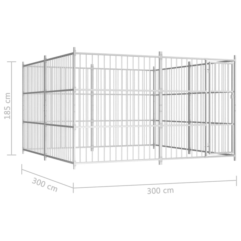 Outdoor Dog Kennel 300x300x185 cm