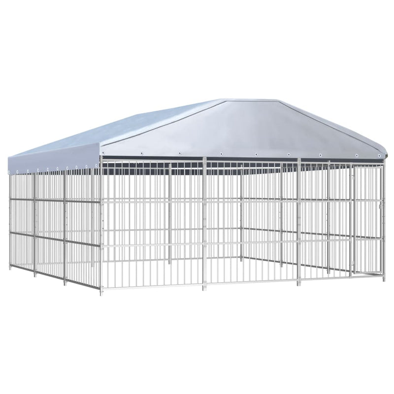 Outdoor Dog Kennel with Roof 450x450x200 cm