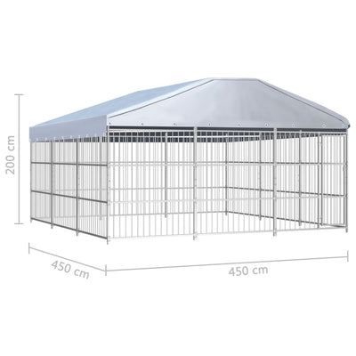 Outdoor Dog Kennel with Roof 450x450x200 cm