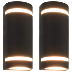 vidaXL Wall Light | Set of 2 | Black | Die-cast aluminium | Medium | Durable 1