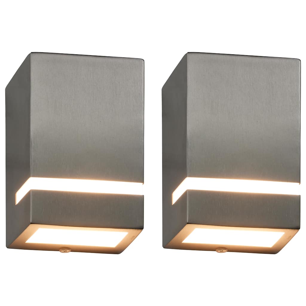 vidaXL Wall Light | Set of 2 | Silver | Stainless steel | Medium | Wall Light 1