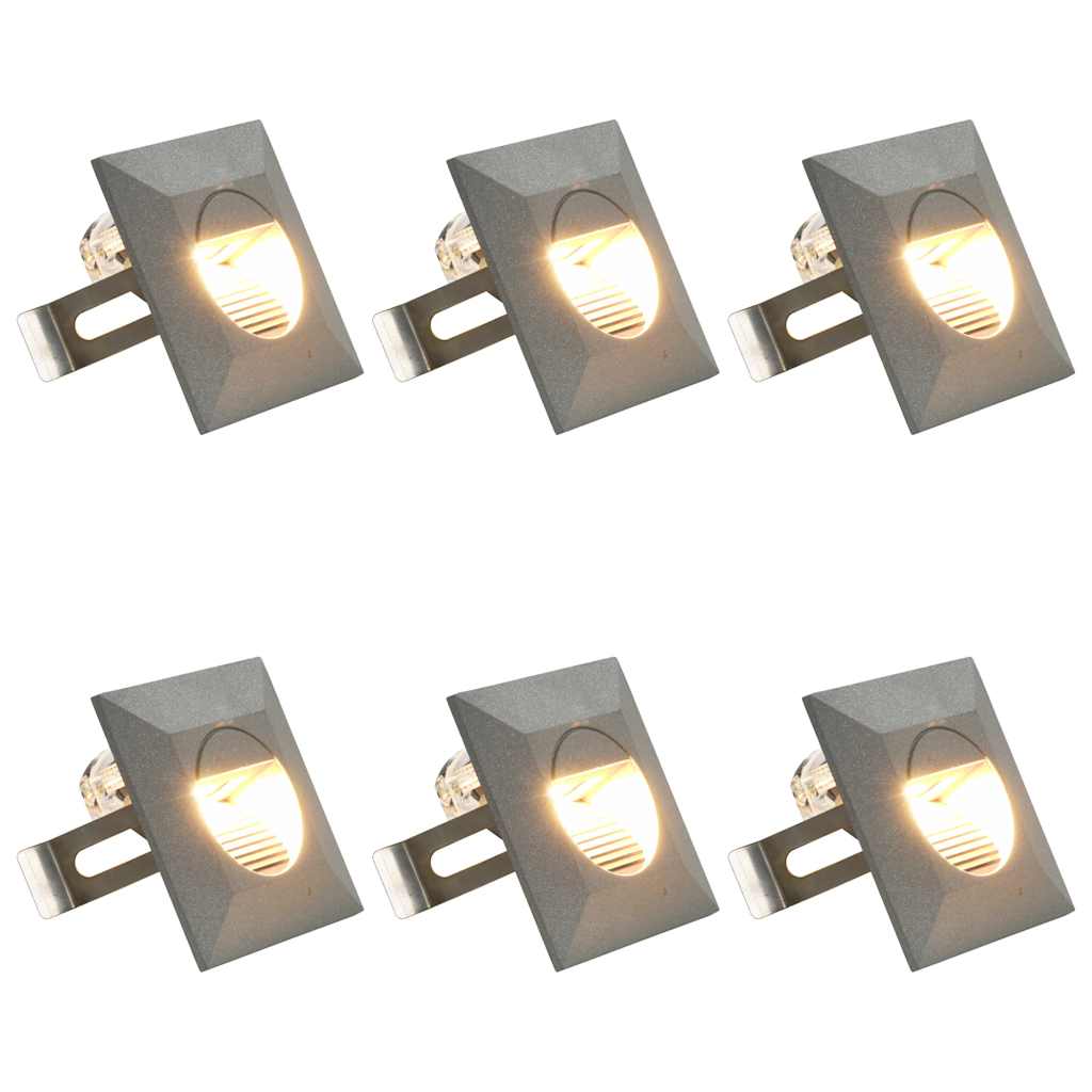 vidaXL Outdoor LED Wall Lights 6 pcs 2 W Silver Square 1