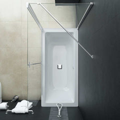 Bath Shower Screen 120 x 68 x 130 cm Black Transparent