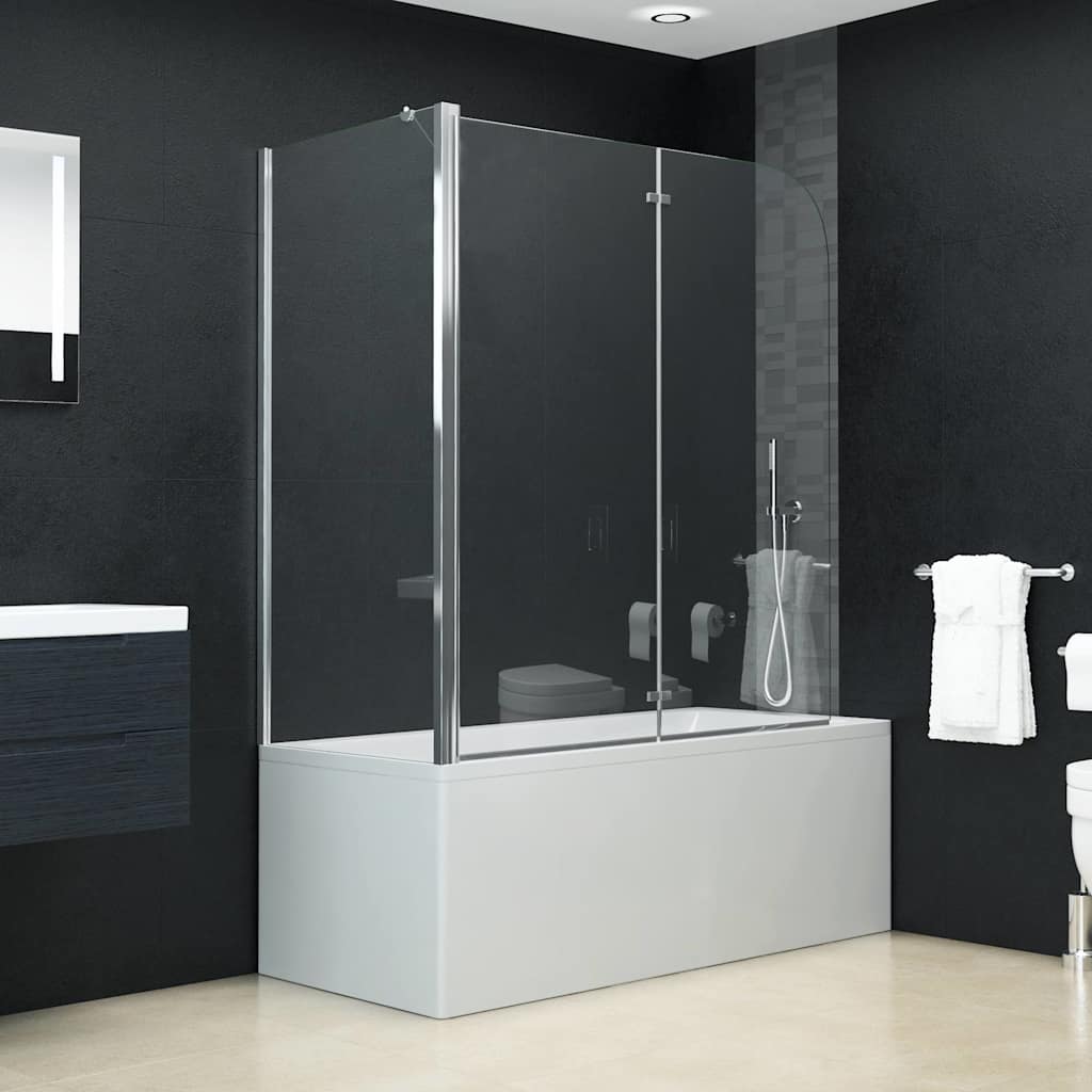 Bath Shower Screen 120 x 68 x 130 cm Black Transparent