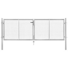 Garden Gate Galvanised Steel Silver 306 cm 75 cm