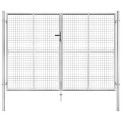 Garden Gate Galvanised Steel Silver 306 cm 175 cm