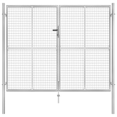 Garden Gate Galvanised Steel Silver 306 cm 200 cm