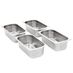 vidaXL Gastronorm Containers 8 pcs GN 1/3 100 mm Stainless Steel 2