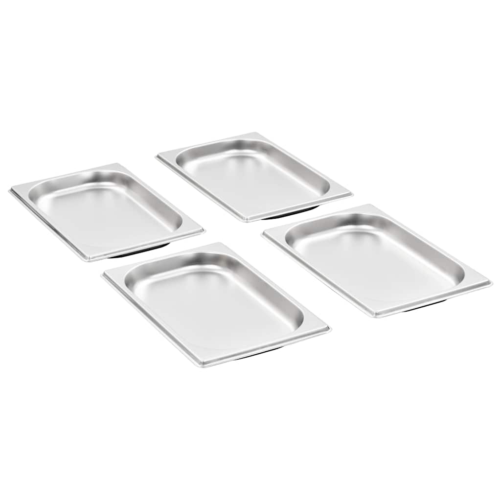 vidaXL Gastronorm Containers 12 pcs GN 1/4 20 mm Stainless Steel 2