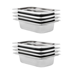 vidaXL Gastronorm Containers 8 pcs GN 1/4 65 mm Stainless Steel 1