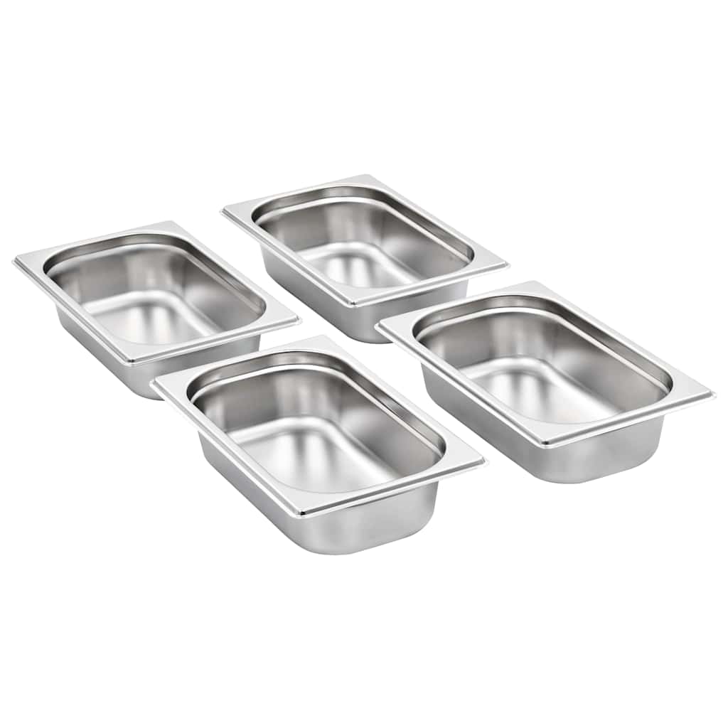 vidaXL Gastronorm Containers 8 pcs GN 1/4 65 mm Stainless Steel 2
