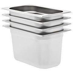 vidaXL Gastronorm Containers 4 pcs GN 1/4 150 mm Stainless Steel 1