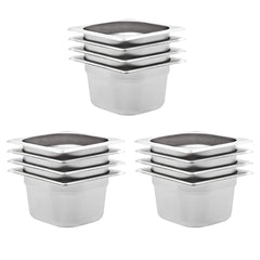 vidaXL Gastronorm Containers 12 pcs GN 1/6 100 mm Stainless Steel 1