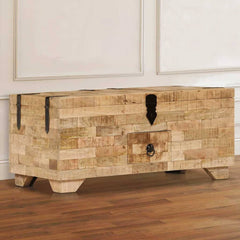 Coffee Table Solid Mango Wood 80x40x35 cm Brown