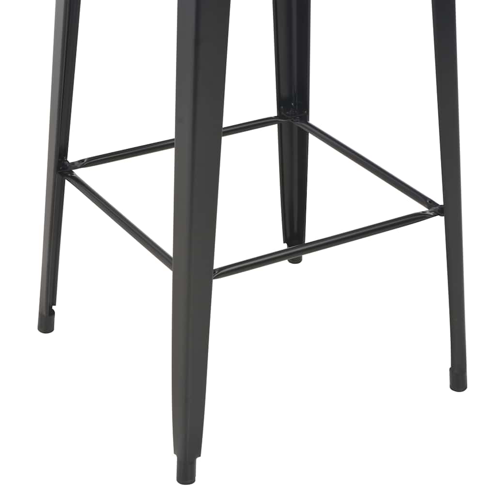vidaXL Bar Table Black 60x60x108 cm Solid Pine Wood Steel 5
