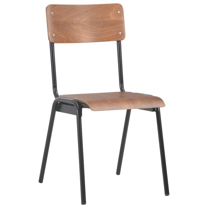 Dining Chairs 2 pcs Brown Solid Plywood Steel