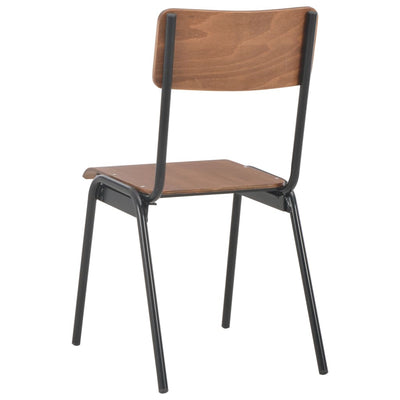 Dining Chairs 4 pcs Brown Solid Plywood Steel