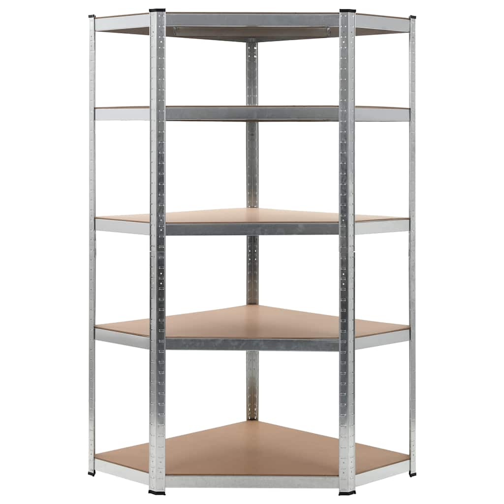 vidaXL Storage Shelf Silver 90x90x180 cm Steel and MDF 1