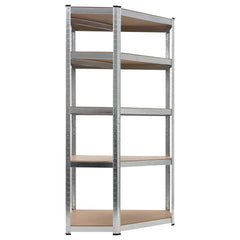 vidaXL Storage Shelf Silver 90x90x180 cm Steel and MDF 2