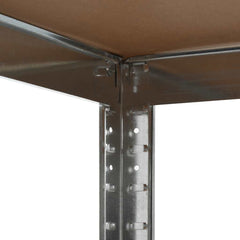 vidaXL Storage Shelf Silver 90x90x180 cm Steel and MDF 4