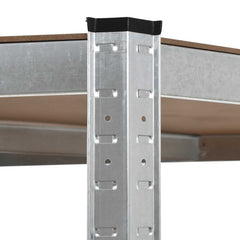 vidaXL Storage Shelf Silver 90x90x180 cm Steel and MDF 5