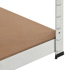 vidaXL Storage Shelf Silver 90x90x180 cm Steel and MDF 6