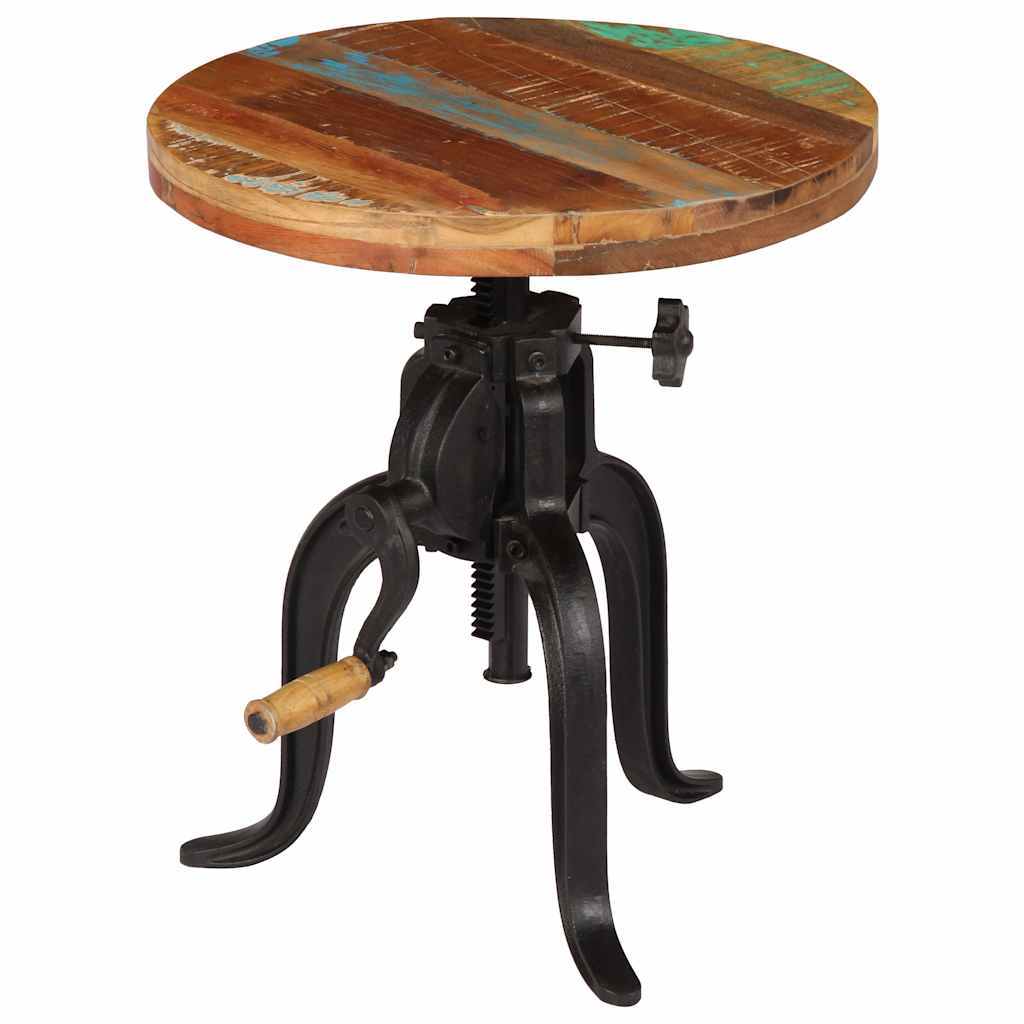 Side Table 45x (45-62) and Cast Iron Solid reclaimed wood