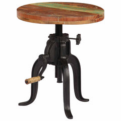 Side Table 45x (45-62) and Cast Iron Solid reclaimed wood